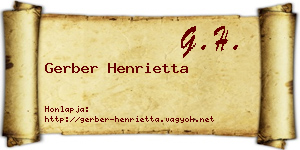 Gerber Henrietta névjegykártya