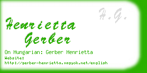 henrietta gerber business card